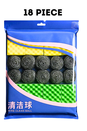 style iconic Iron Sponge and Foam Cleaning Set – 18 Pieces