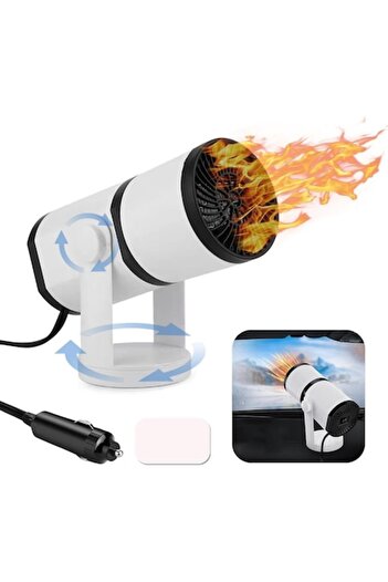 TUIBEIDAMAI Portable Car Heater 12V 150W with Defroster and 360° Swivel Holder, White