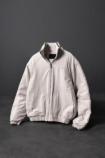 Slatra Men's Beige Padded Bomber Jacket