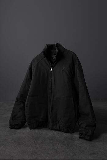Slatra Men's Black Padded Bomber Jacket