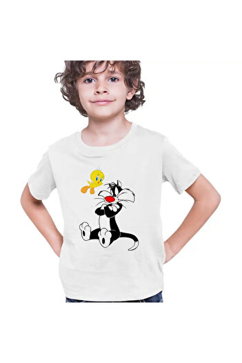 OEM Tricou Copii Baieti Tweety Motan Sylvester Urmarire