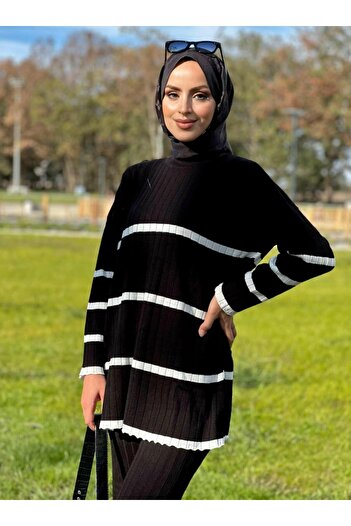 Nergis Neva Butik New Season Striped Knitwear Set