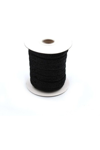 OEM Velvet ribbon with glitter 10 mm 40 m - Black