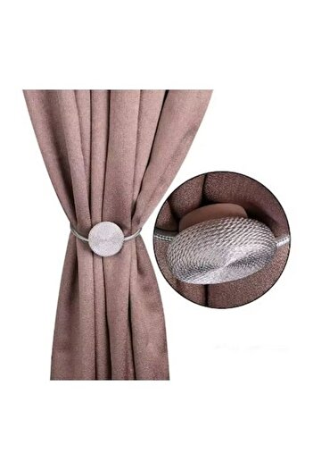 SyaMAG Cordon decorativ, magnetic, strangere draperie sau perdea, gri, Ø7 cm, lungime 28 cm