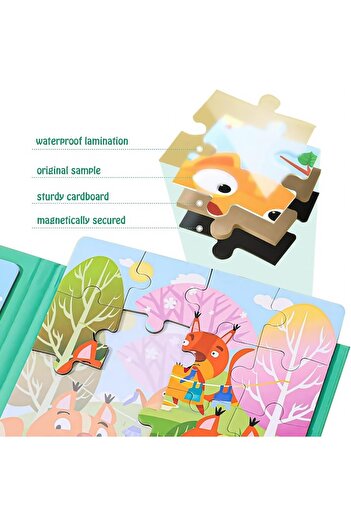 Picodino Puzzle Magnetic 3-in-1, 48 Pieces, Foldable Design, for Kids 5+