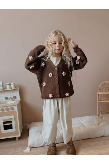 TINY BEAR Daisy Detailed Cardigan for Girls