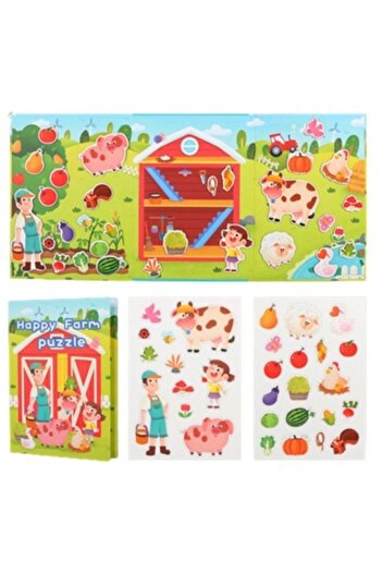 Picodino Educational Book with Reusable Stickers, 30 Pieces - Life on the Farm