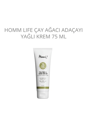 Homm Bitkisel Homm Life Tea Tree & Sage Cream (Çay Ağacı & Adaçayı Yağlı Krem) 75 ml