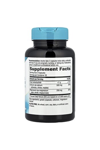 Nature's Way Calcium & Magnesium Complex, Bone & Muscle Support, 750mg, 100 Capsules