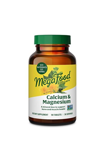 MEGAFOOD Calcium Magnesium Supplement with Fermented Magnesium Glycinate - 90 Tabs