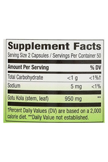 Nature's Way Natures Way Gotu Kola Herb Vegetarian Capsule, 100 ct