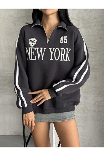 FERZOLAİO Unisex New York 85 Anthracite Sweatshirt