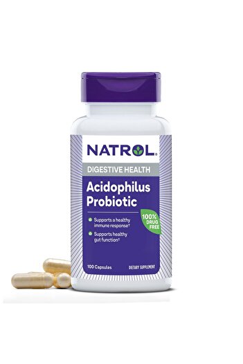 Natrol Acidophilus Probiotic 100 mg for Digestive Health, 100 Capsules