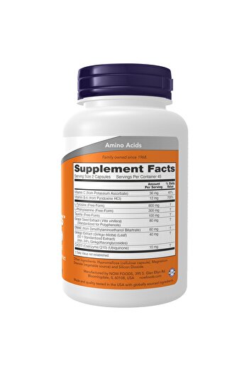 Now Foods True Focus with Amino Acids, Ginkgo & CoQ10, 90 Veg Capsules