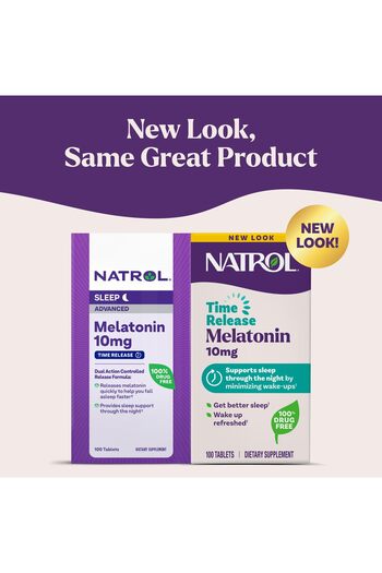 Natrol Melatonin 10mg Time Release Tablets, 100 Count for Sleep