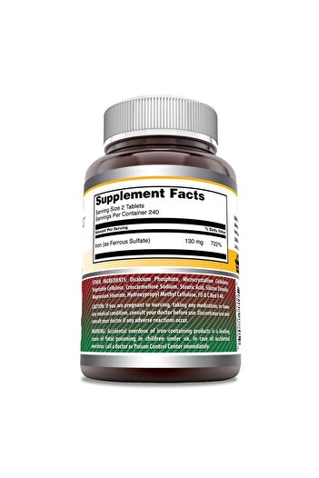 Amazing Nutrition Amazing Formulas Iron 65mg Tablets, Non-GMO, Gluten Free, 480 Count