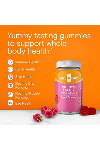 One A Day Teen Girl's Daily Essentials Multivitamin Gummies, 120 Count