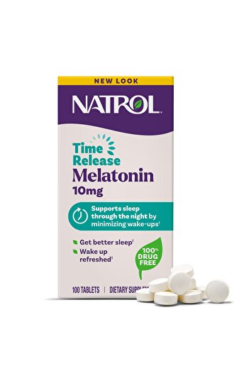 Natrol Melatonin 10mg Time Release Tablets, 100 Count for Sleep