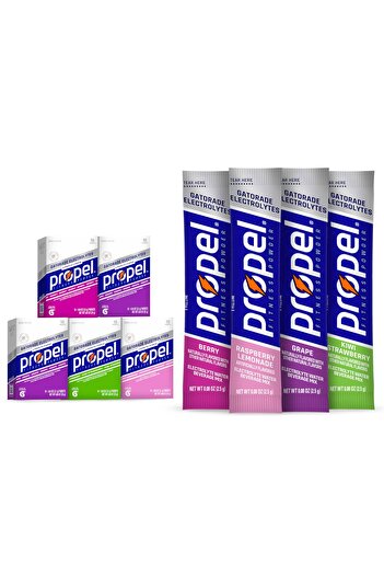 Propel Electrolyte Drink Mix Powder, 4 Flavor Variety Pack, Zero Calorie & Sugar (50 Packets)