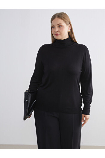 LC Waikiki Black Turtleneck Women's Knitwear Sweater