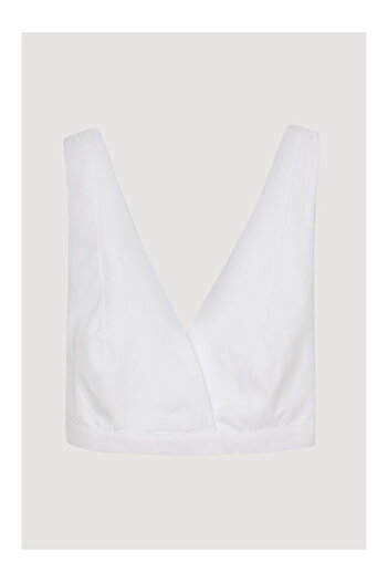 LC Waikiki Lacing Detailed Double Breasted Bustier Blouse White