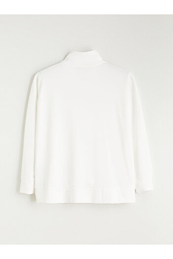 LC Waikiki Ecru Stand Collar Women's Sweatshirt