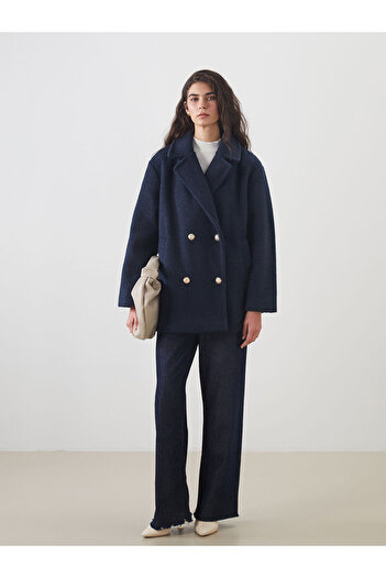LC Waikiki Γυναικείο παλτό με διπλό γιακά LCW Oversize (W5)