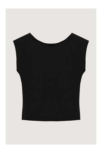 LC Waikiki Backless Basic Blouse Black