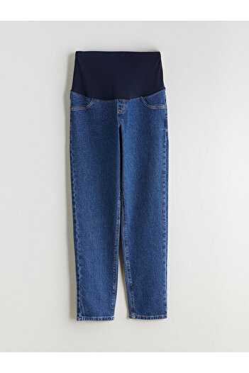 LC Waikiki Indigo Mom Fit Maternity Jeans with Abdominal Panels