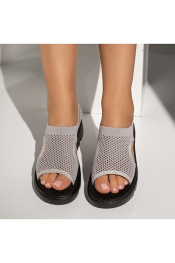 BMoD Gray women's sandals with thick sole made of textile material MOD11368