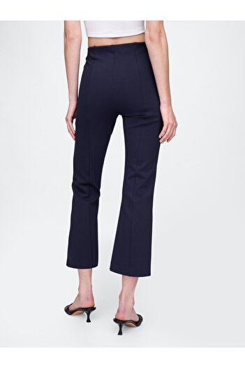 GAP Kadın Lacivert High Rise Double Knit Crop Kick Pantolon