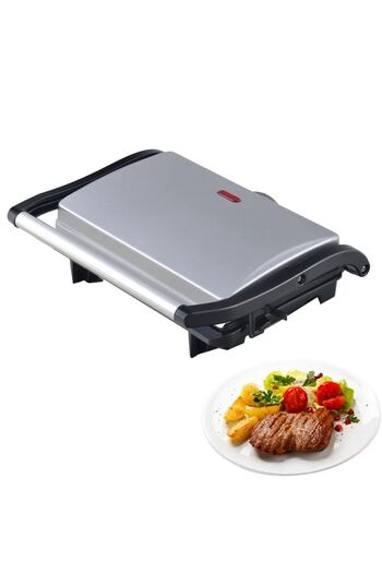 Generic Smart Electric Panini Press Grill | Non-stick Sandwich Maker w/Indicator Lights for Indoor Grilling