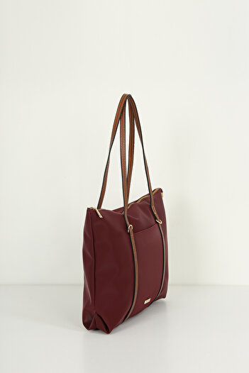 change time Soft Women's Handbag with Handle Ribbon Front Pocket Width:43 cm Length:33 cm Bottom:5 cm