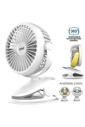 Sanford Portable Rechargeable Clip Fan SF6664PCF White