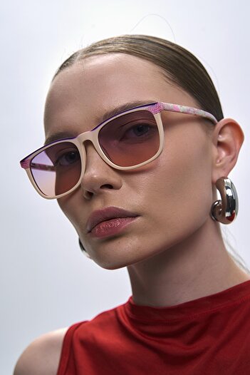 Bilge Karga Doyle Purple Beige Gradient Sunglasses