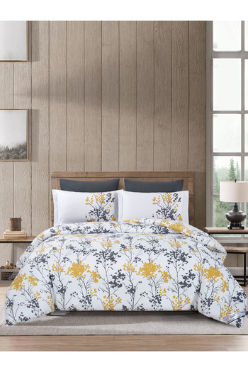 Donetella 4-Piece Comforter Set - Queen Size 180x240cm, Printed, All Season, Microfiber, 350 GSM Filling.