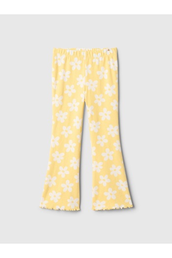 GAP Kız Bebek Sarı Fitilli Pull-On Grafik Baskılı Flare Tayt