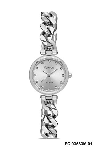 Ferrucci Fc03583M.01 Silver Color Bracelet Model 25 mm Women Wrist Watch
