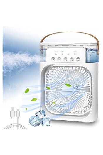 Generic Portable Spray Cooling fan with ice Air Conditioner, Mini Evaporative Cooler, Cooler 3 Speeds, USB P