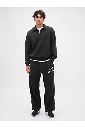 GAP Erkek Siyah VintageSoft Logo Baggy Eşofman Altı