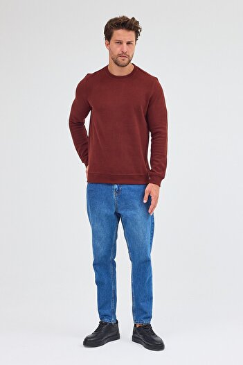 İmza Tile Long Sleeve Crew Neck Plain Cotton Comfort Fit Sweatshirt 1013255150