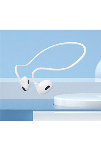 LOCK Bluetooth 5.0 Earbuds with Neckband - Secure Fit Wireless Headphones - White