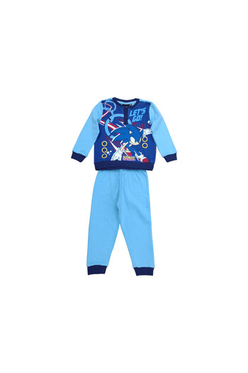 Sonic Children's long-sleeved pajamas, 100% cotton, multicolor, Let's Go,