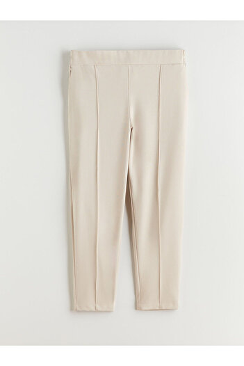 LC Waikiki Beige Elastic Waist Women's Trousers