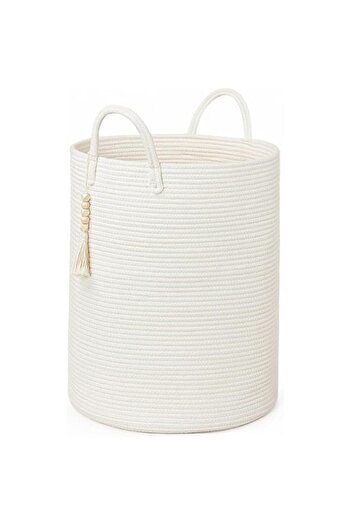 Generic TAPIT Storage Basket Woven Baskets for Storage Cotton Rope Basket for Toys Clothes Shoes Organizer w