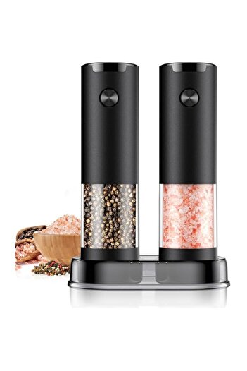 Generic 2 Pack Electric Salt and Pepper Grinder Set Automatic Battery Pepper Mill Shakers Adjustable Coarsen