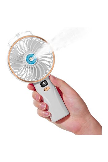 Generic TERRIFI Portable Handheld Mist Fan, 4000mAh Battery Powered Mini Misting Fan, 5 Speeds & 2 Sprays, D