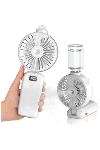 Generic TERRIFI Handheld Misting Fan with Water Spray - Foldable Mini Fan, 5000mAh Battery, USB Rechargeable