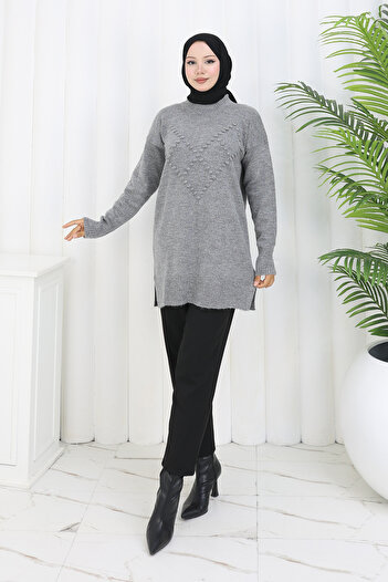 benguen Pompom Knitwear Sweater S3023 Gray