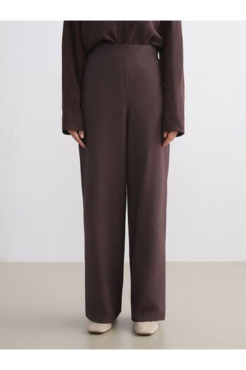 LC Waikiki Brown Elastic Waist Women's Trousers